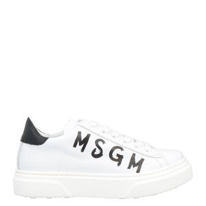 MSGM Sneakers - GINEVRA BIANCO , Logo print Leather Lace Up Size 34 Kids Unisex